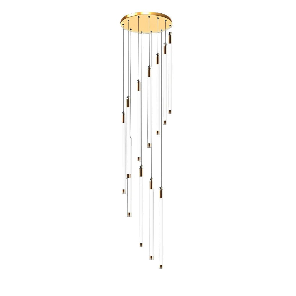 Contemporary Staircase Chandelier Spiral Tube Ceiling Light