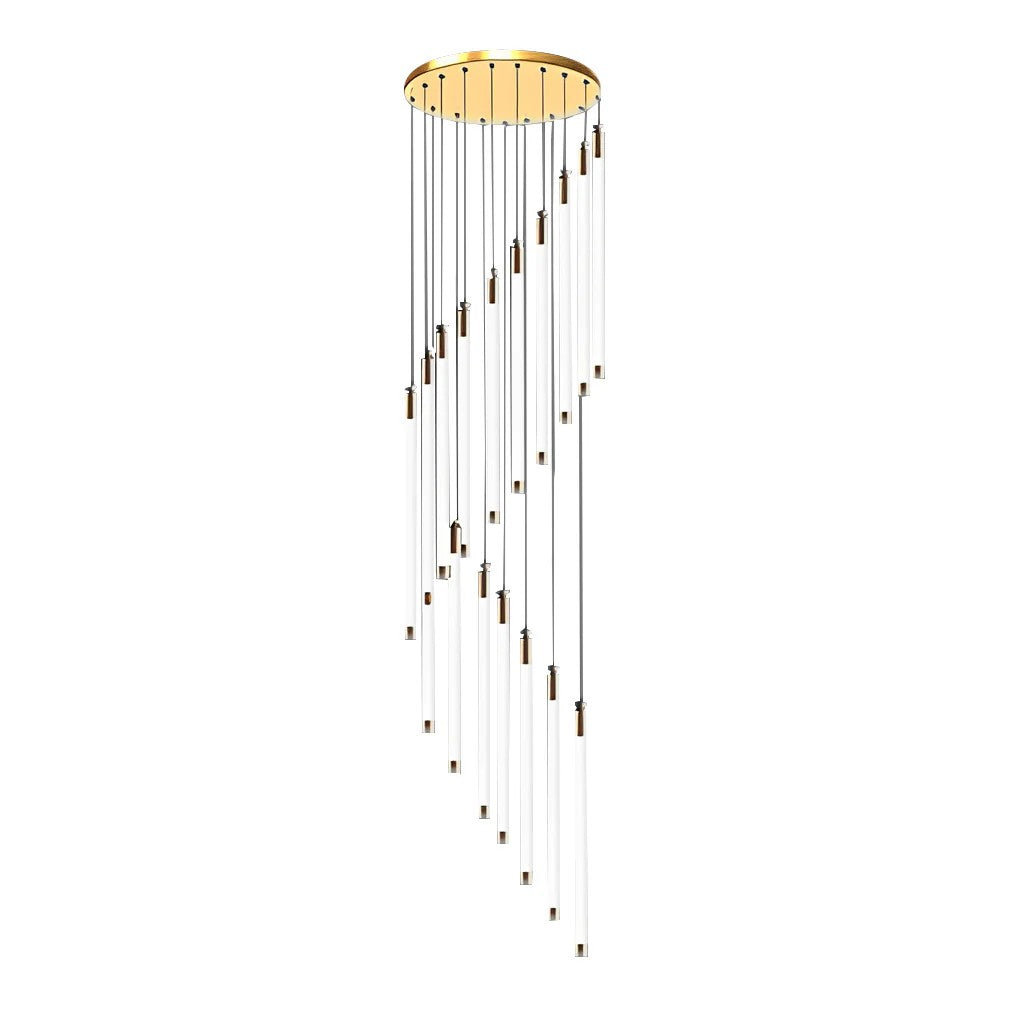 Contemporary Staircase Chandelier Spiral Tube Ceiling Light