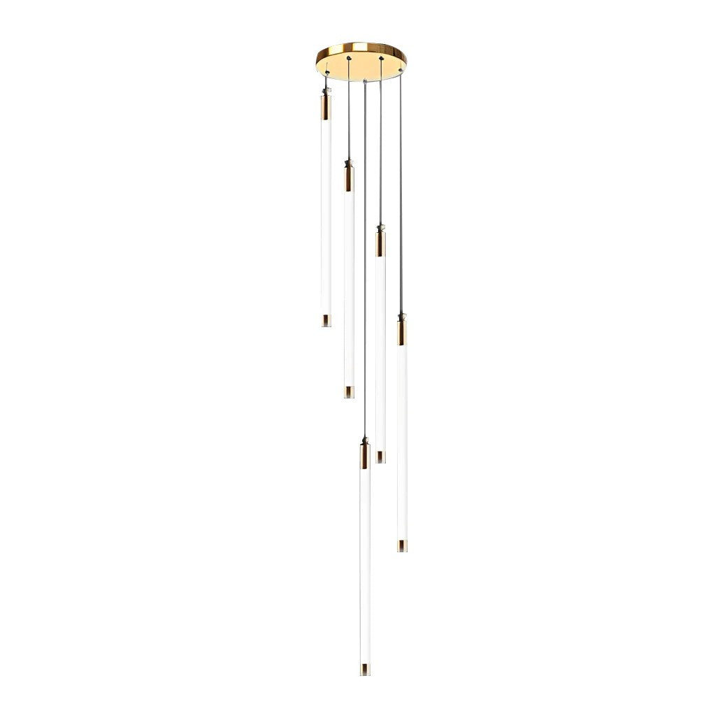 Contemporary Staircase Chandelier Spiral Tube Ceiling Light