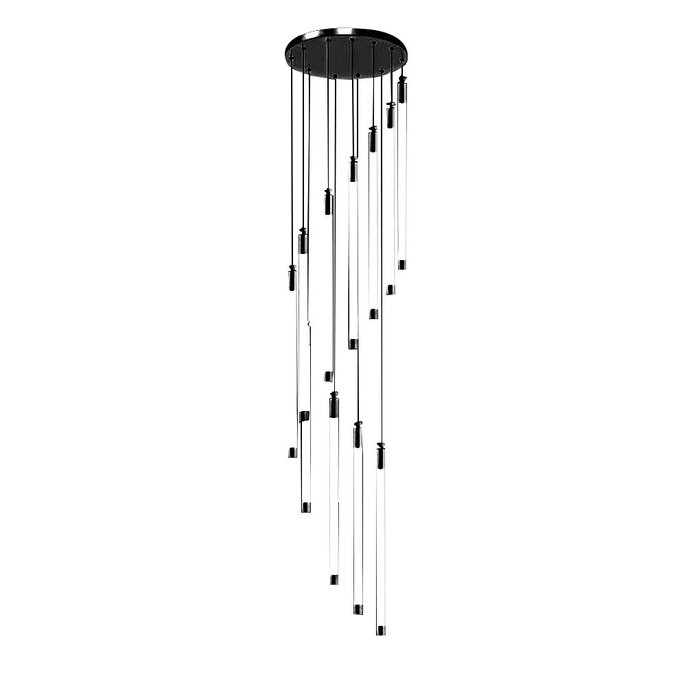 Contemporary Staircase Chandelier Spiral Tube Ceiling Light