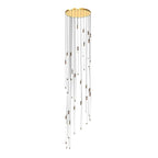 Contemporary Staircase Chandelier Spiral Tube Ceiling Light