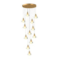 Creative Crystal Shade Three Step Dimming Nordic Staircase Chandelier