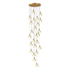 Creative Crystal Shade Three Step Dimming Nordic Staircase Chandelier