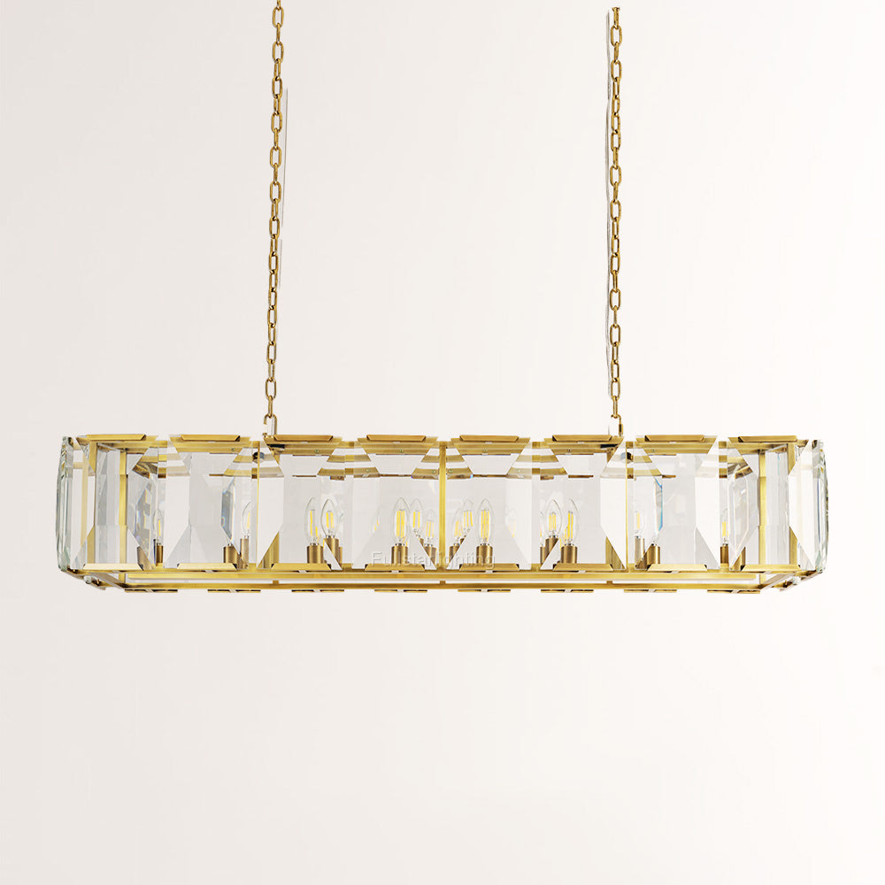 Kiko Crystal Rectangular Chandelier 62"