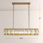 Kiko Crystal Rectangular Chandelier 62"