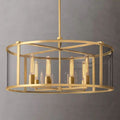 Deckman Glass Lantern Modern Round Chandelier 33"