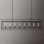 Deckman Glass Lantern Rectangular Chandelier 72"