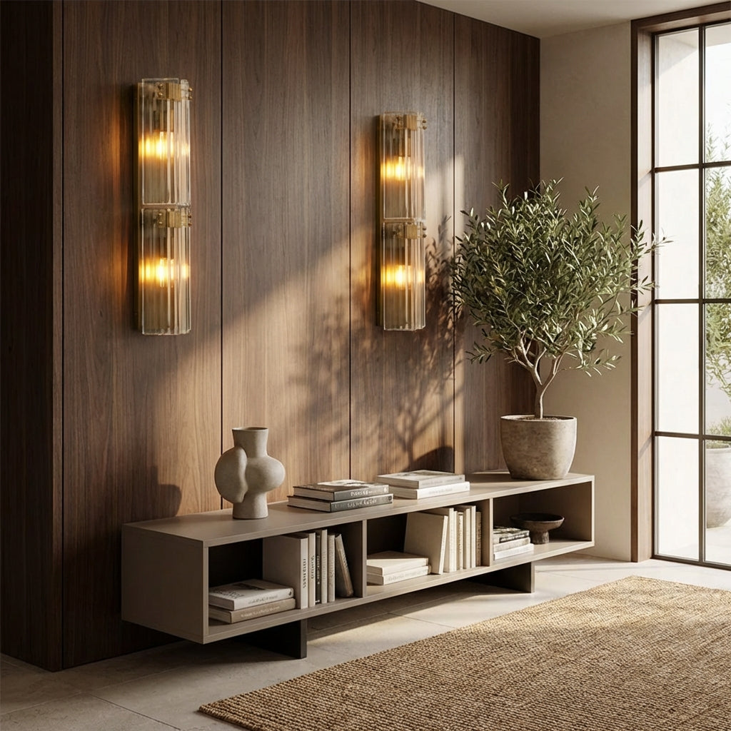 Delsia Fluted Glass Wall Sconce