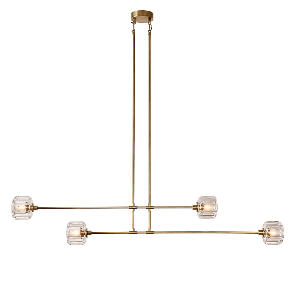 Demeart Mobile Linear Chandelier with YMceted Glass Shades