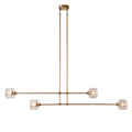 Demeart Mobile Linear Chandelier with YMceted Glass Shades