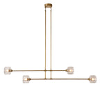 Demeart Mobile Linear Chandelier with YMceted Glass Shades