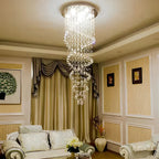 Double Spiral Three Step Dimming LED Modern Staircase Chandelier