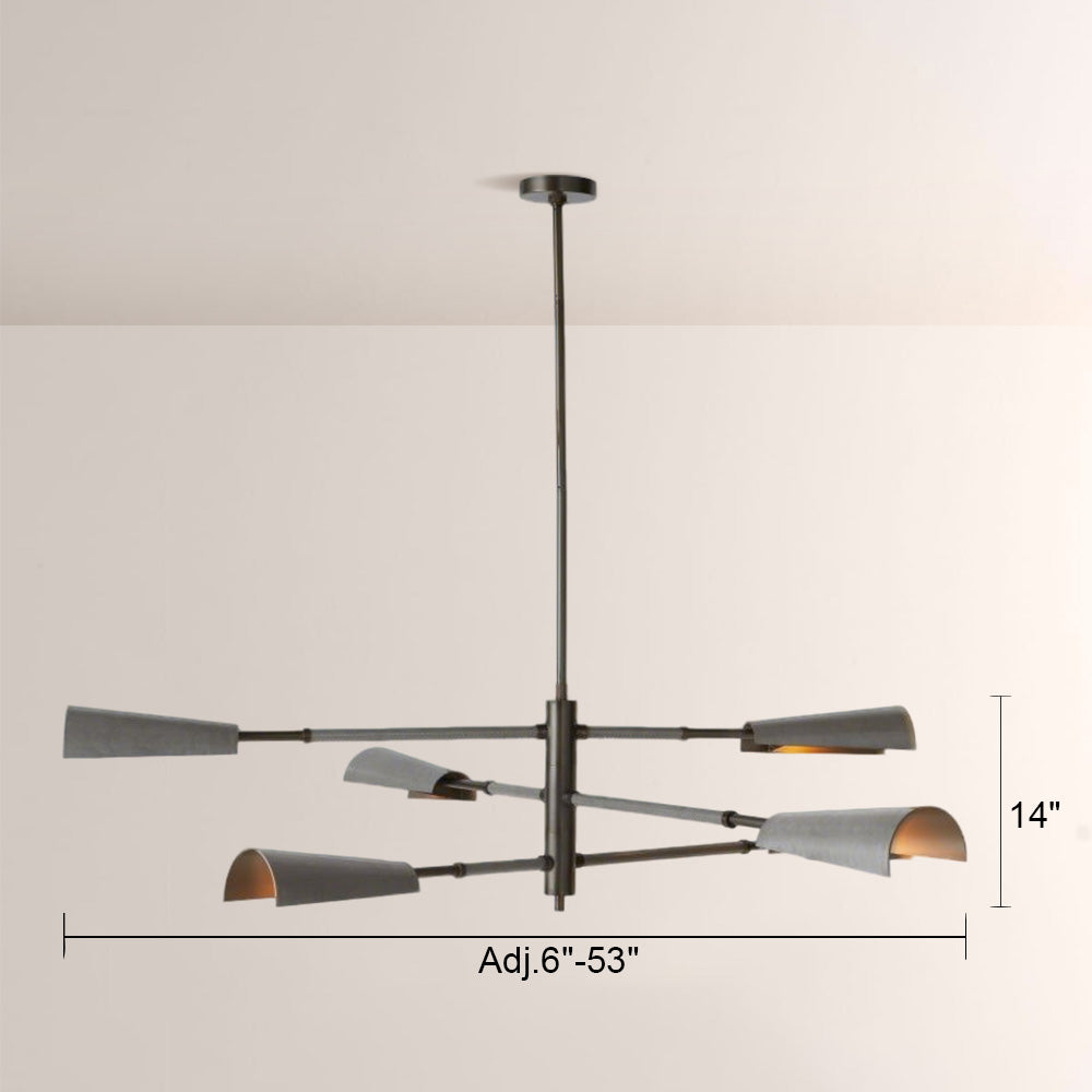 Edward Linear Leather Chandelier