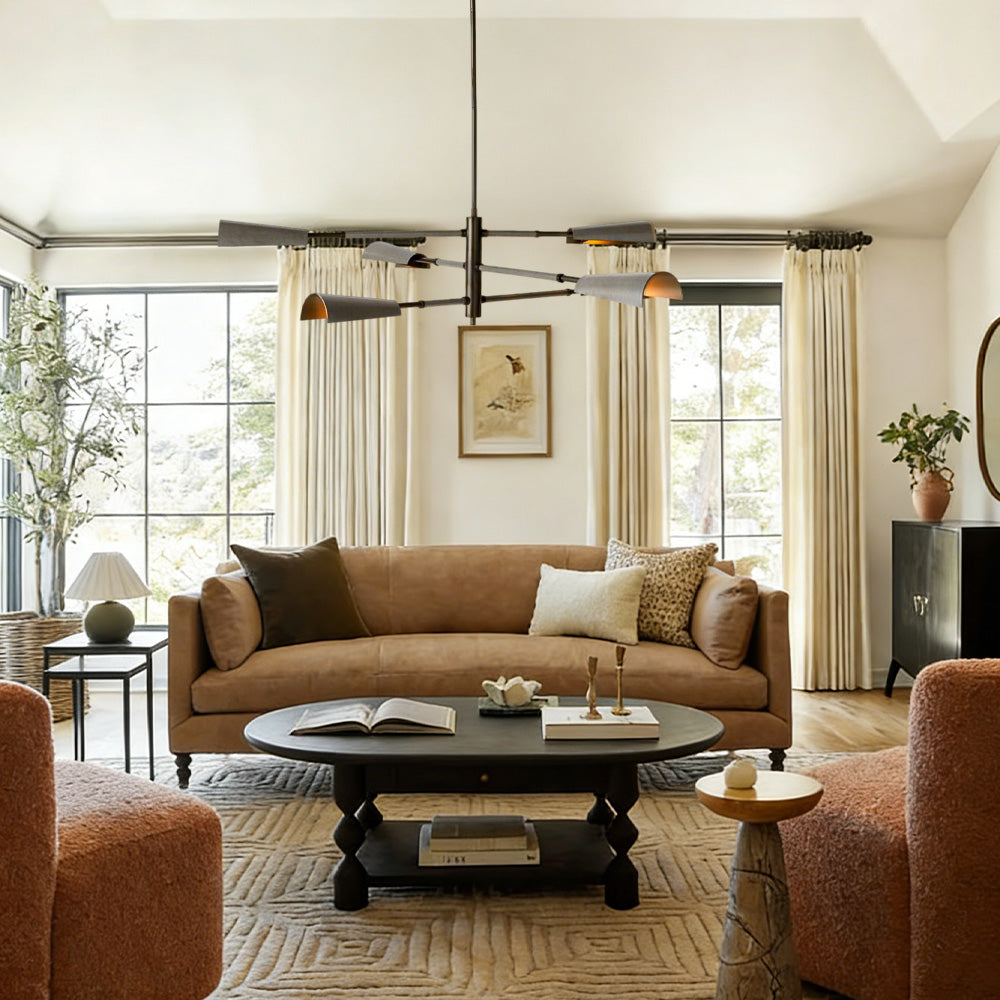 Edward Linear Leather Chandelier