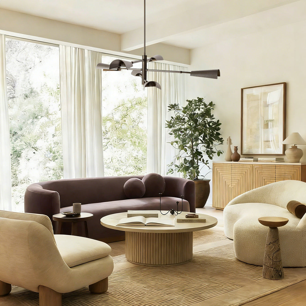 Edward Linear Leather Chandelier