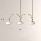 Ellara Curved-Arm Opal Glass Chandelier