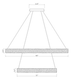 Erater 2-Tier Round Calcite Chandelier 48"
