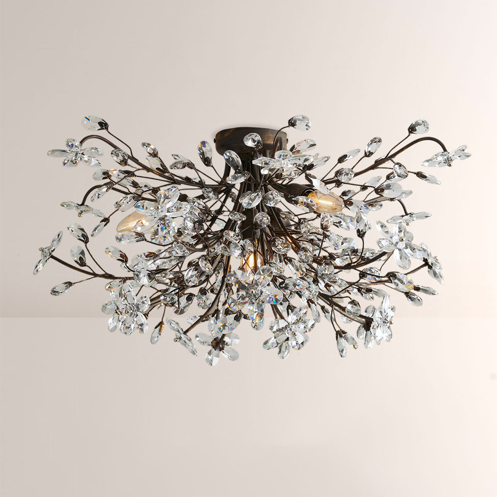 Fiora Crystal Floral Flush Mount