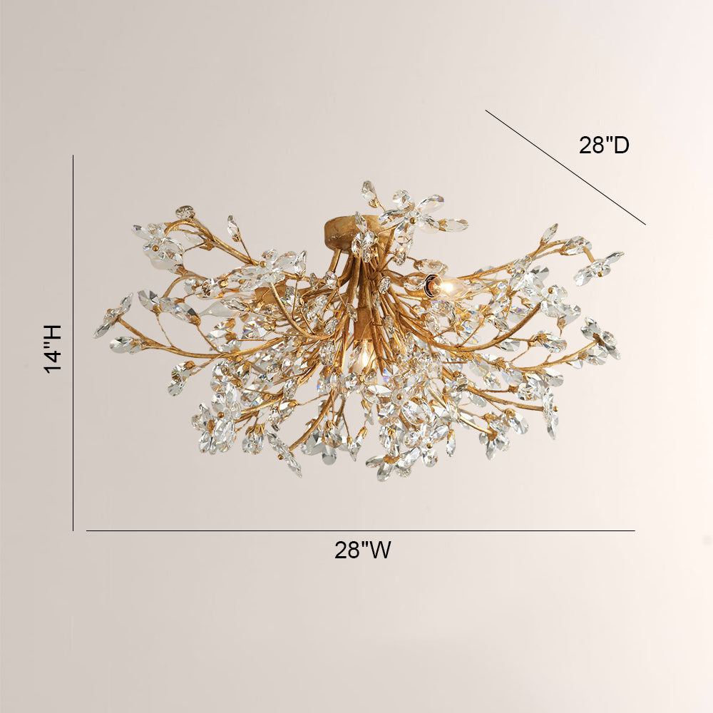 Fiora Crystal Floral Flush Mount