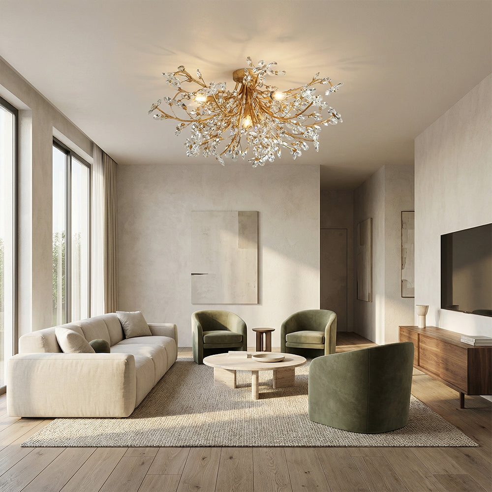 Fiora Crystal Floral Flush Mount