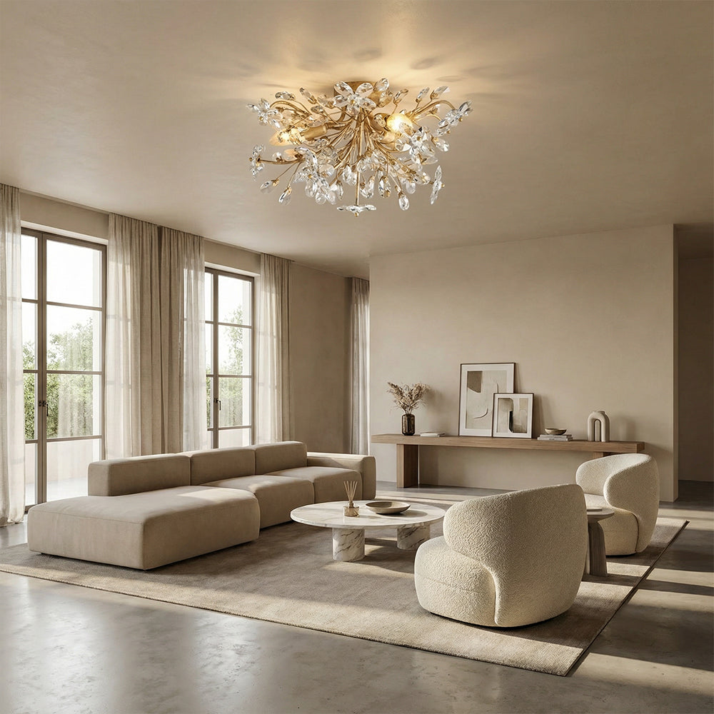 Fiora Crystal Floral Flush Mount