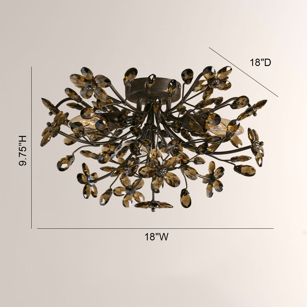 Fiora Crystal Floral Flush Mount