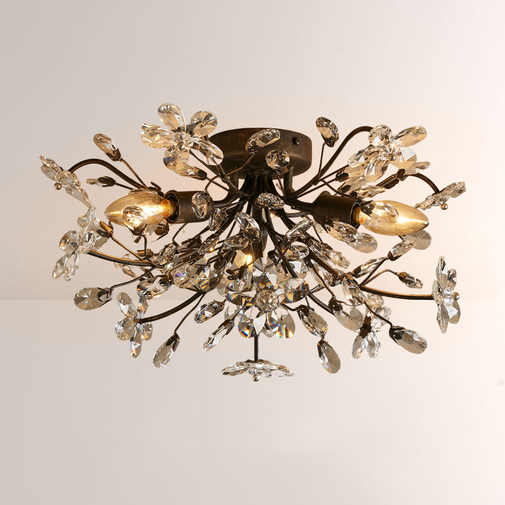 Fiora Crystal Floral Flush Mount