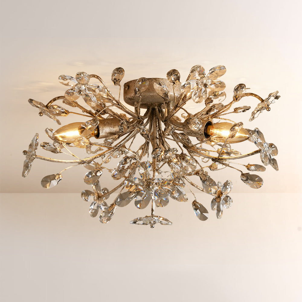 Fiora Crystal Floral Flush Mount