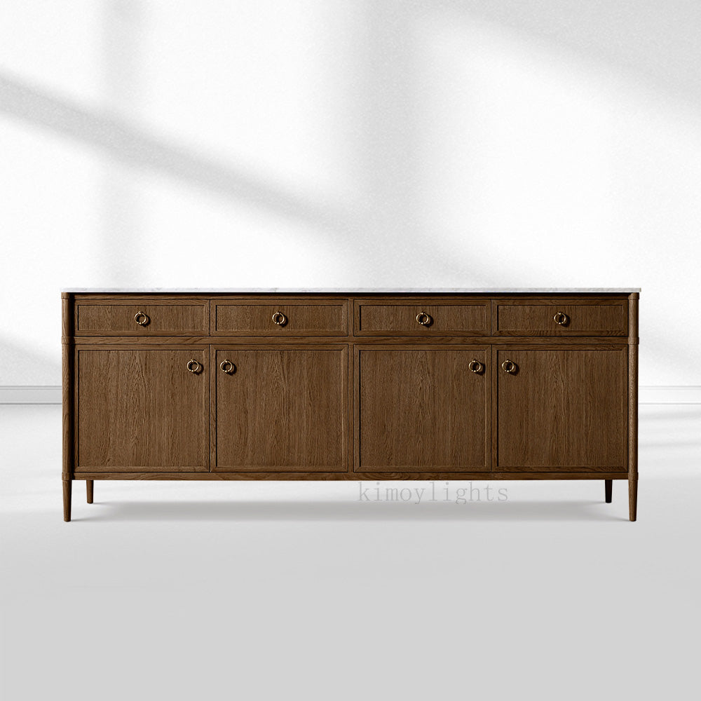 Fraboutiq Marble 4-door Sideboard with Drawers