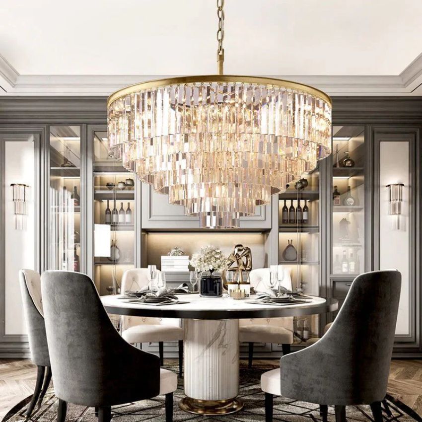 Elegance Crystal Round Chandelier 44"
