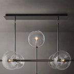 Glass Globe Mobile Linear Chandelier 72"