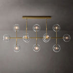 Glass Globe Mobile Linear Chandelier 72"