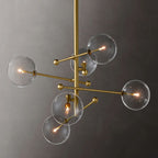 Glass Globe Mobile Six-Arm Chandelier 40"