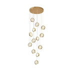 Global Crystal Cluster Adjustable Luxury Staircase Modern Long Chandelier