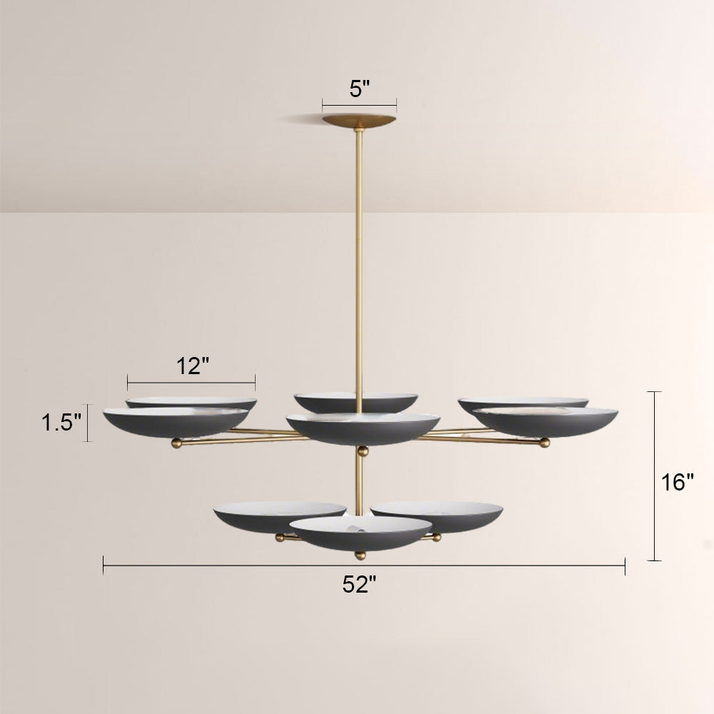 Grant Two Tiered Dish-shaped Chandelier