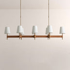 Haven Leather Brass Linear Chandelier
