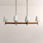 Haven Leather Brass Linear Chandelier