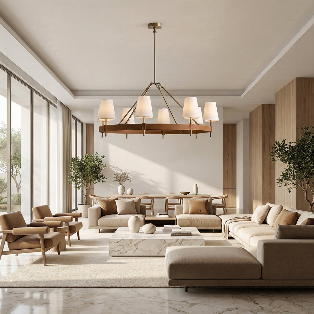 Haven Round Brass Chandelier
