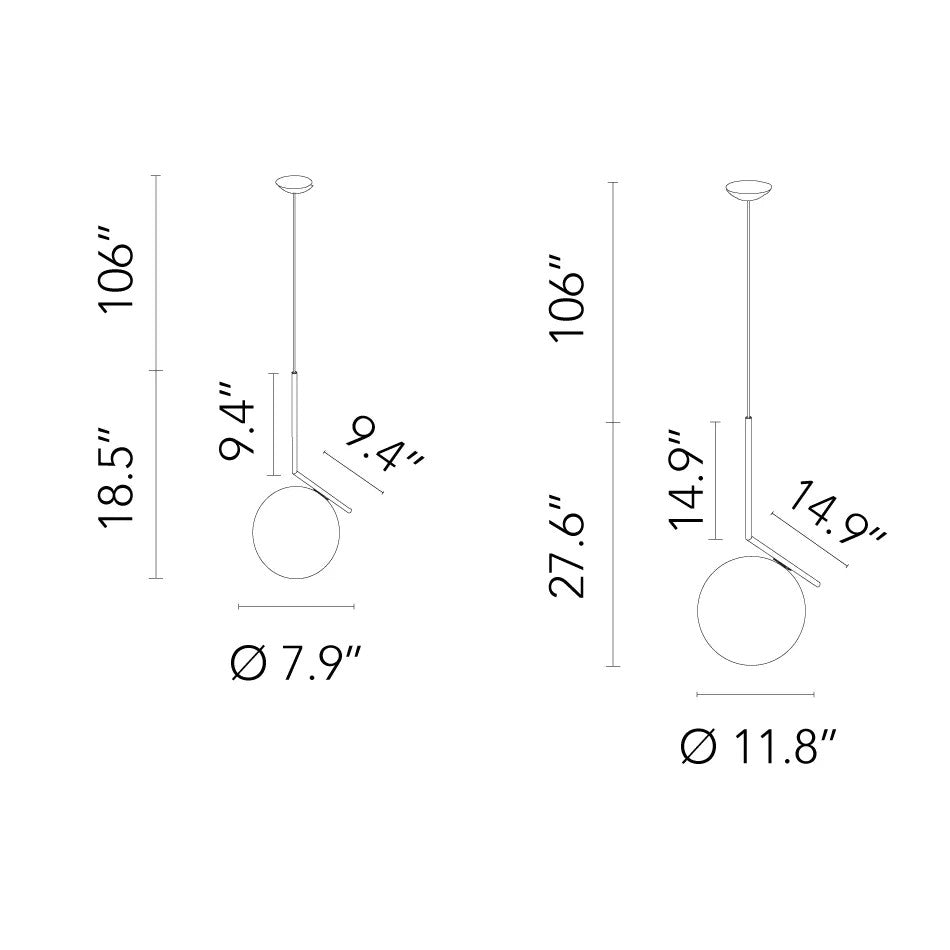 ICS Pendant Light 7.9"D 11.8"D
