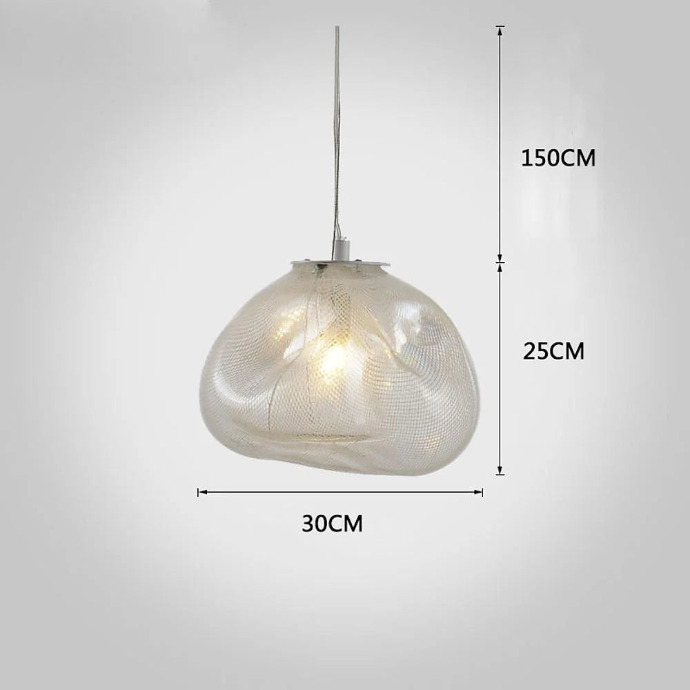 Industrial Metal Glass Bubble Irregular Oval Staircase Chandeliers