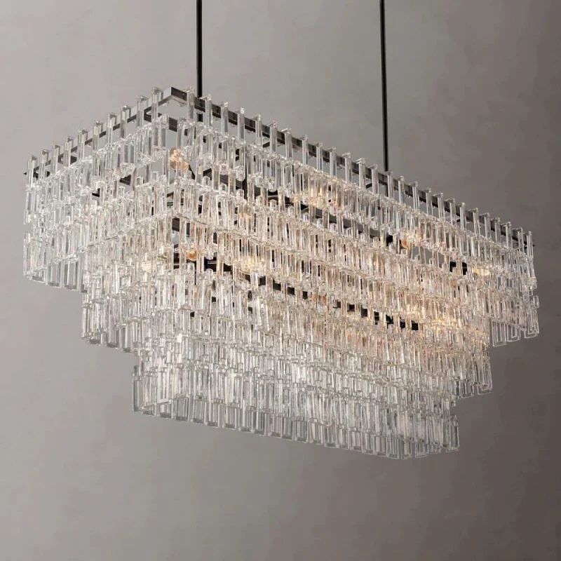Iralier 3-Tier Rectangle Chandelier 60"