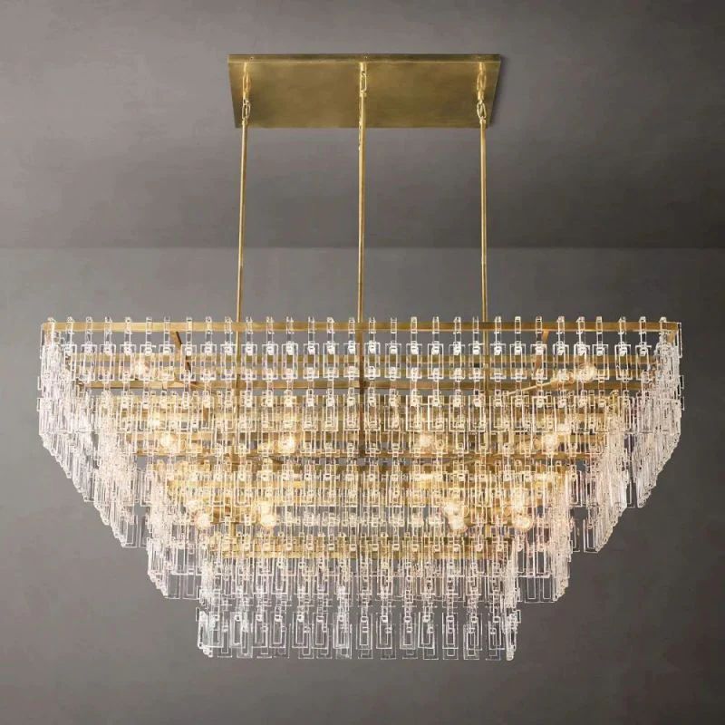 Iralier 4-Tier Rectangle Chandelier 72"