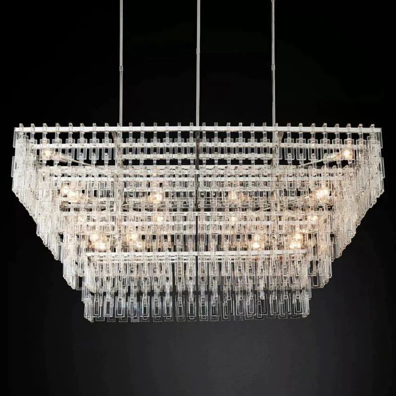 Iralier 4-Tier Rectangle Chandelier 72"