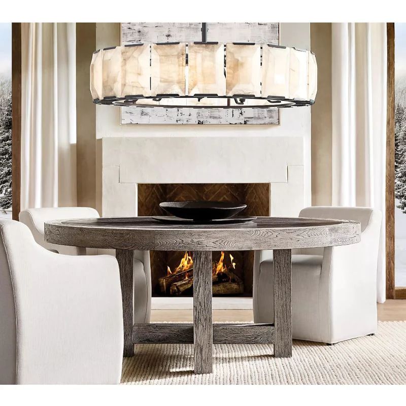 Kiko Calcite Round Chandelier 60"