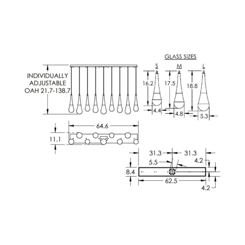 Rain Linear Chandelier