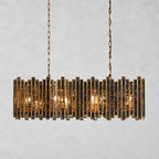 Layla Rectangular Antique Glass Chandelier 37" 49" 70"