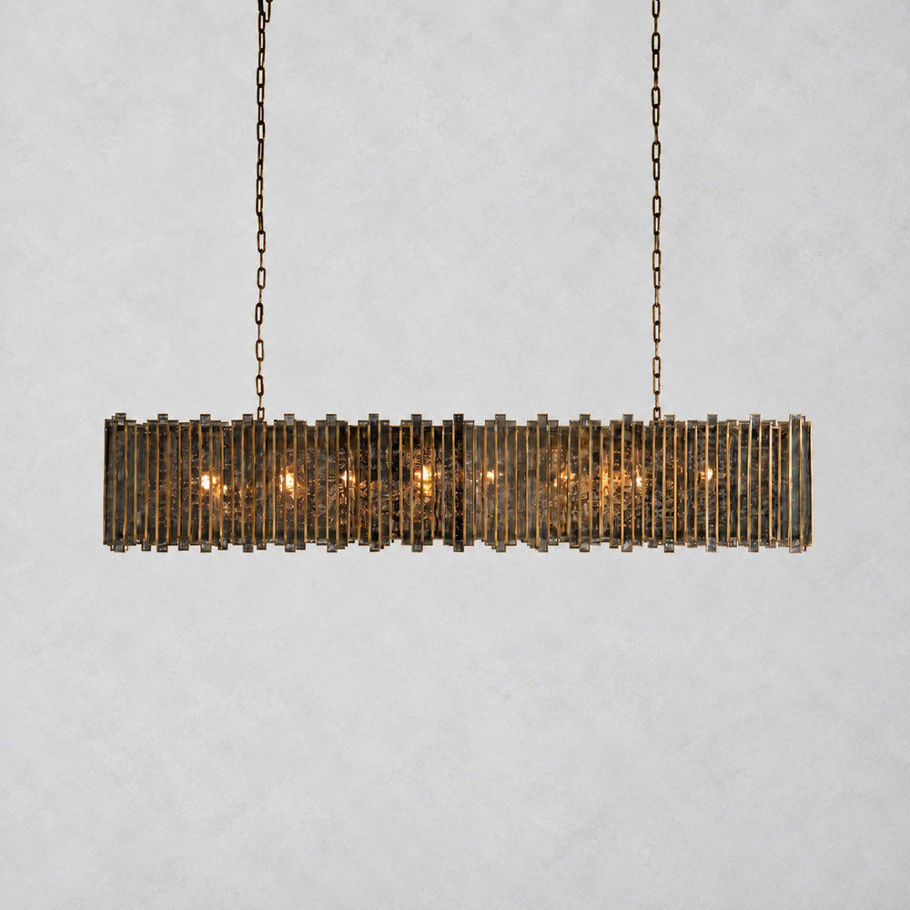 Layla Rectangular Antique Glass Chandelier 37" 49" 70"