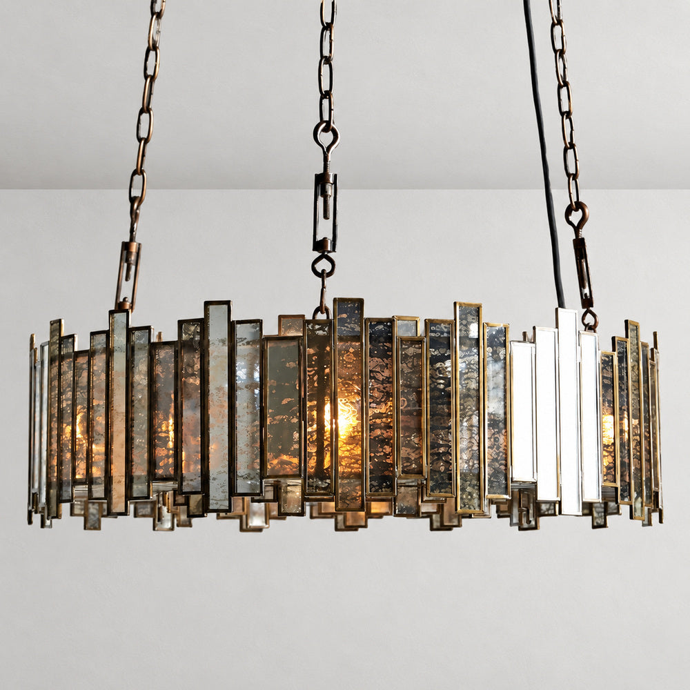 Layla Round Antique Glass Chandelier 37“ 49“ 70”