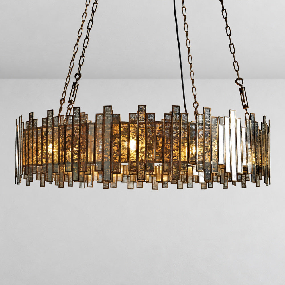 Layla Round Antique Glass Chandelier 37“ 49“ 70”