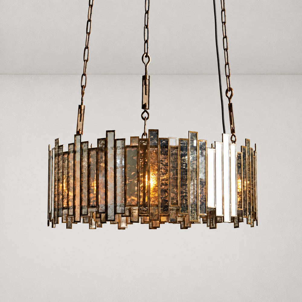 Layla Round Antique Glass Chandelier 37“ 49“ 70”